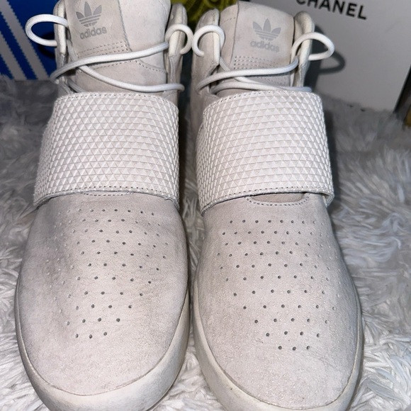 Adidas Shoes Mens 10 Tubular Invader Strap Running Sneakers Lace Up BB5038 White - Picture 4 of 13